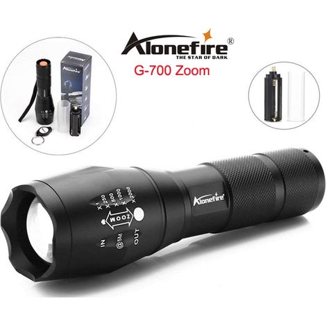 Lampe torche LED AquaForge XM-L T6 1000 lumens avec zoom pour la chasse et la pêche (1/5)