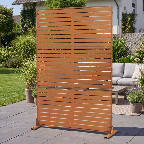 Pannello Divisorio Nodepp da Esterno in Acciaio Corten 180x120 cm Marrone Ossidato casa.pro