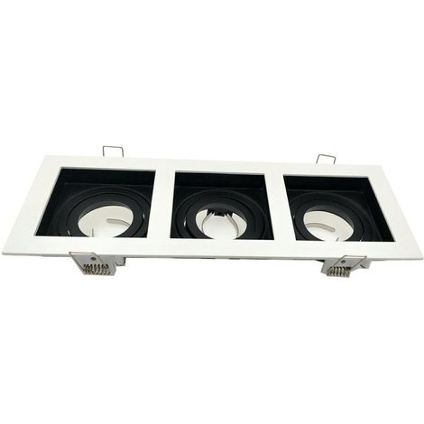 Plafonnier encastré Geminus à 3xGU10 orientable IdeaLED noir/bl.