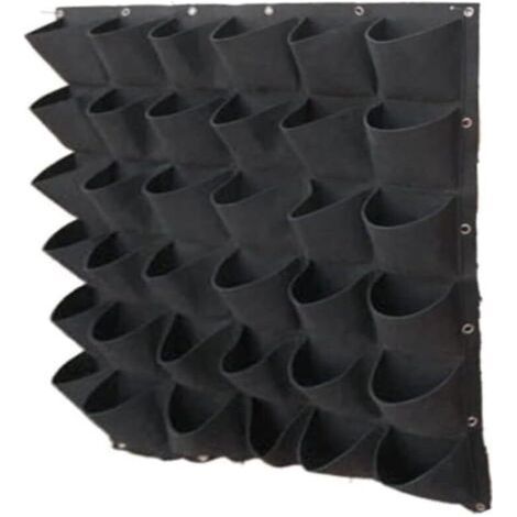 Grow bagWall Sac de Plante Poches Sacs de Plantation Jardinière Verticale Jardinière Suspendue en Feutre Sac de Plante Vertical Durable et respectueux de l'environnement - Noir 36 Poches