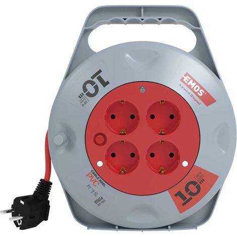 Mini-Kabeltrommel 10 m 4 Steckdosen Schuko (1/5)