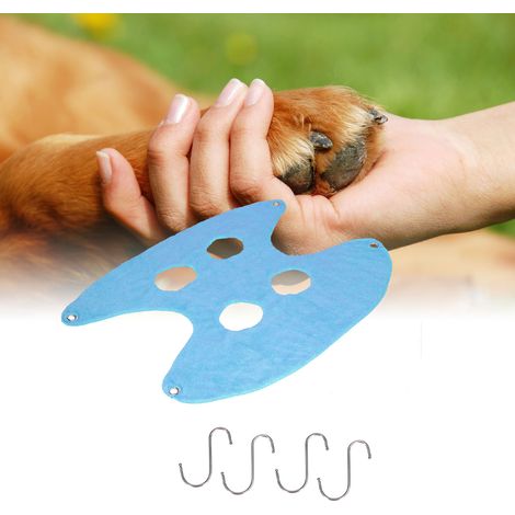 [Hängematte für die Hundepflege] – Hunde-Pflegehängematte – mit 4 Haken, weichem Doppelfutter, blau, 18 x 7 cm (1/5)