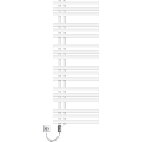 ECD Germany Radiatore da Bagno a Pannello Iron EM Design Elettrico 1200W Scaldasalviette - 500 x 1400 mm - Bianco - Radiatore Elettrico 1200W Scaldasalviette Asciugabiancheria 500x1400 mm (1/5)