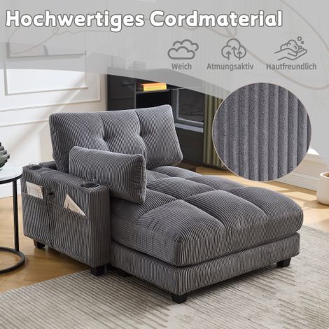 Fauteuil palmier, tapis à bandes mousseux, barres à main avec tapis roulants, rabats pour la tête, trois tasses et un sac de pantalon latéral conviennent dans un salon et une chambre à coucher, Gris (1/5)