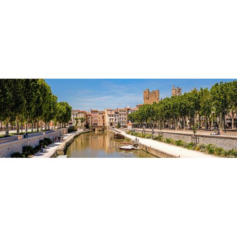 Tableau sur toile panorama Narbonne 45x135 cm - Impression sur Toile Murale Décorative - Image imprimée en HD sur Toile - Toile sur Châssis en Bois FSC - Fabriqué en France (1/4)