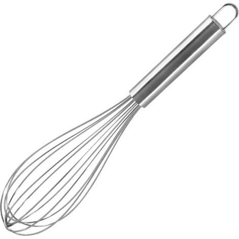 43051 Stainless steel kitchen whisk, pastry whisk, whisk, baking utensil, Stainless steel, Silver, 26 cm (1/5)