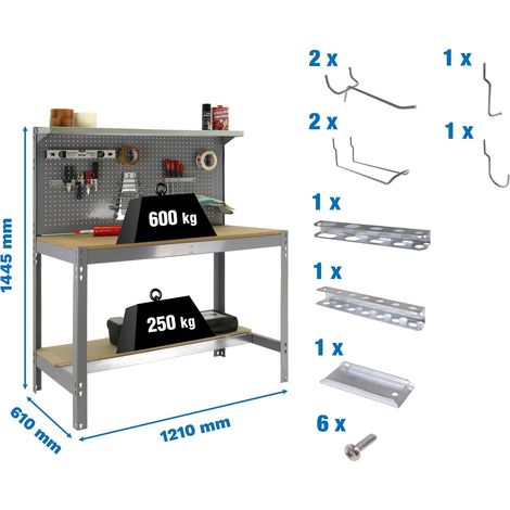 Simonrack Arbeitsbock ohne Schrauben grau und robustes Holz