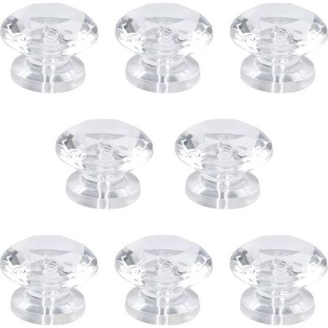 Set mit 8 selbstklebenden Mini-Acrylknöpfen in Rautenform, kein Bohren erforderlich, für Spiegel, Schränke, Geschenkboxen und andere kleine Möbelstücke. (1/5)