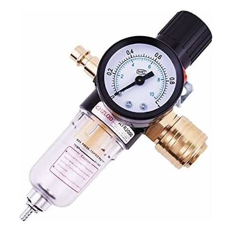 Regulateur De Pression - Filtre A Air Pour Compresseur - 1/4 Pouces - Pour Outils Pneumatiques Et Equipements A Air Comprime - 1 Unite (1/5)