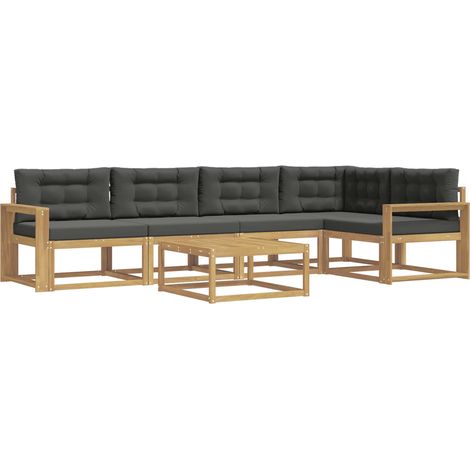 Outdoor Sofa Set 6 pcs White and Anthracite Polyester vidaXL (1/5)