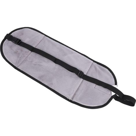 Repose-pieds portable en nylon avec sangle réglable, idéal pour les voyages, le bureau ou le travail (noir). (1/5)
