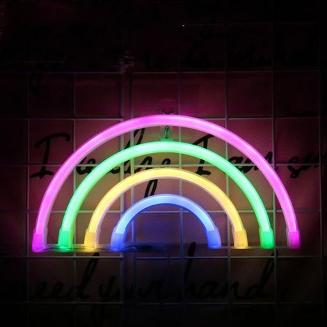 Arc en Neon Light Neon Sign arc en mur Night Lights Décor Décoration LED pour chambre d'enfants Chambre de fête d'anniversaire cadeau de mariage arc en art lumières décoratives rainbow (1/5)