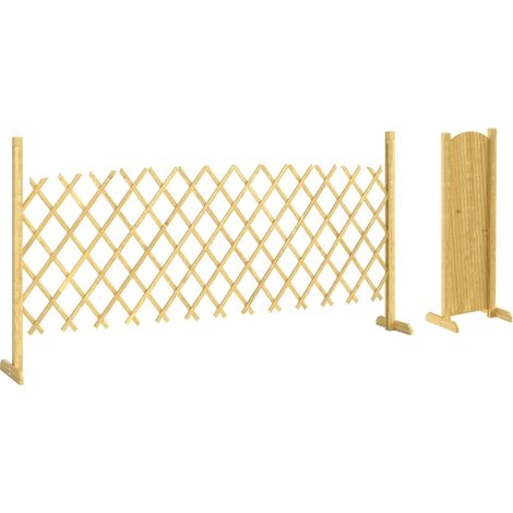 Barriere Extensible en Bois de Sapin 180 cm Base stable pour Intérieur Extérieur Balcon Jardin 180x30x90cm Naturel