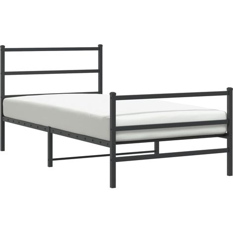Maison Exclusive - Giroletto con Testiera e Pediera Metallo Nero 100x200 cm (1/5)