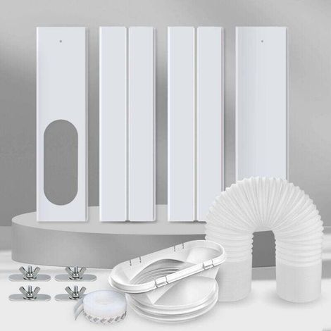 Kit D'évent De Fenêtre Pour Climatiseur Portable, Joint Universel Ajustable 43-140cm, Compatible Avec Tuyaux 13/15cm (1/4)