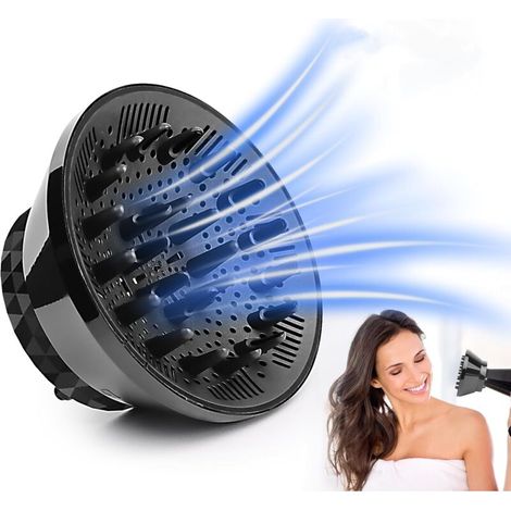 Diffuseur Seche Cheveux Universel,Diffuseur Cheveux Bouclés,Seche Cheveux Diffuseur Boucle Réglable de 3.5cm à 8.2cm,Diffuseur Cheveux Bouclés Universel pour Coiffure Cheveux Bouclés ou Ondulés (1/4)