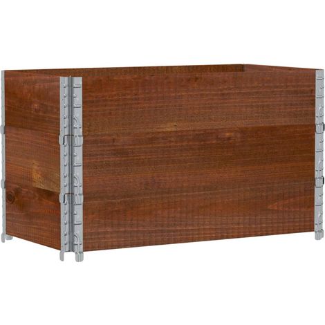 Vassoio per fioriera aiuola rialzata piante fiori terrazza giardino 100 x 50 cm legno massello di pino marrone 020037284