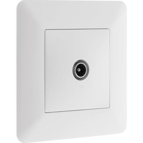 Prise TV 9,52 mm – Prise coaxiale murale blanche à bornes à vis (1/5)