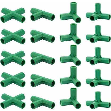 Lot de 20 raccords de 11 mm 4 Types de Supports Stables Robustes pour Cadre de Serre, connecteur de Construction adapté (1/5)