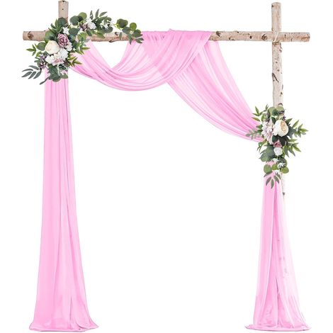1 Rideau en tulle, 75x600cm, mousseline transparente, décoration arche, mariage fête (1/5)