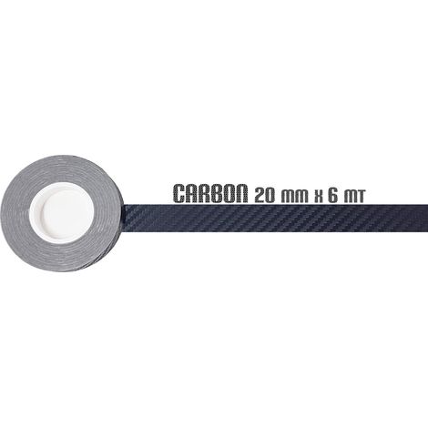 Stripe Adesivo Carbon per Moto Casco Carena, 20 mm x 6 mt (1/5)