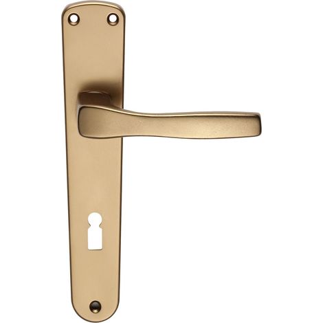 Guarnitura con placca serie Thea - 90 mm. - foro chiave - alluminio bronzato