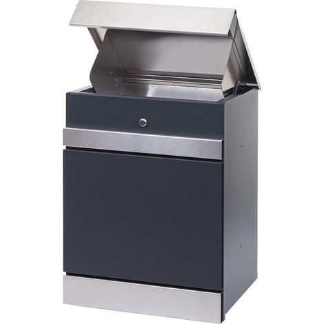 Paketkasten HHG-121, Paketbox Paketfach Paketstation Briefkasten, Metall Edelstahl verzinkt anthrazit