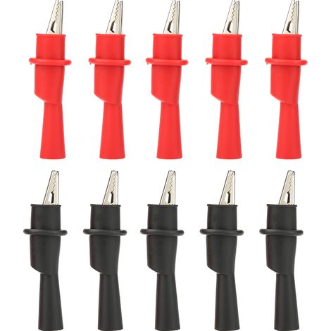 P2008 Lot de 10 pinces crocodiles métalliques isolées – Accessoires de test pour multimètre (1/5)