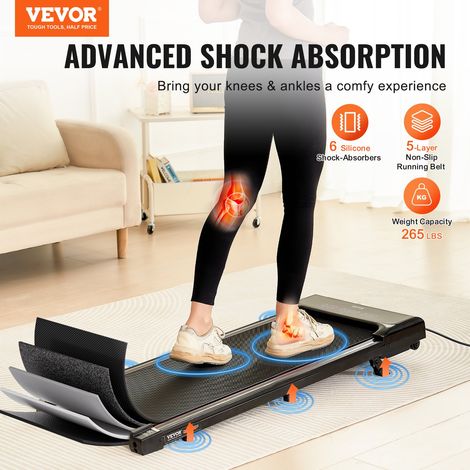 Tapis de Marche sous Bureau, Tapis de Course avec Inclinaison, 2,5 HP, Vitesse 1-6 km/h, Capacité de Charge 120 kg, avec Télécomman… (1/5)