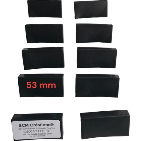 Lot de 10 embouts noirs a tétons pour lattes de 53mm SCM Créations (1/4)