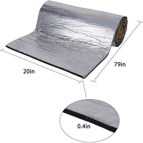 1 pièce Tapis d'isolation acoustique, 10 mm épaisseur, 50x200 cm, étanche et auto-adhésif, pour portes toit plancher voiture (1/5)