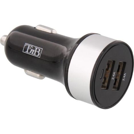 T'NB AcgpCar48 Chargeur Allume-Cigare Double USB 4.8 A Noir