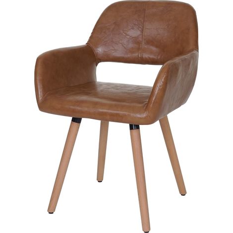 Chaise de salle à manger Altena II, fauteuil, design rétro des années 50, similicuir, aspect daim