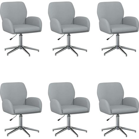 Maison Exclusive - Sedie da scrivania girevoli 6 pz 54 x 58 x 90 cm Grigio Chiaro (1/5)