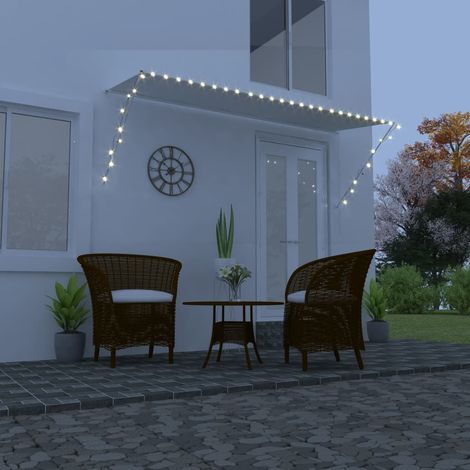 Store banne rétractable avec éclairage LED, 300 x 150 cm, crème