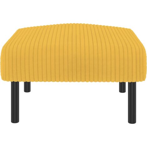 Tabouret velours premium, structure métallique, velours ultra-doux, polyvalent : repose-pieds, tabouret ou table d'appoint, montage rapide sans outils (1/5)