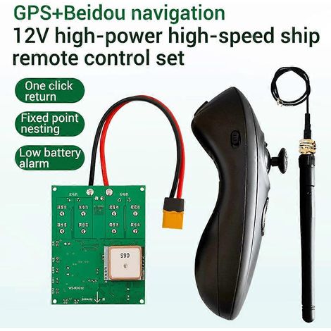 Kit de carte mère récepteur pour télécommande RXG12 (pièce à monter soi-même) pour bateau appât RCTug - carte mère unique avec GPS (1/4)