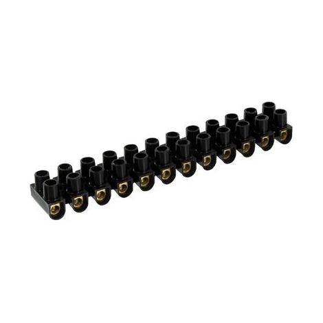 Barrette de connexion - Dhome - 12 dominos à visser - Pour section 10 mm² - Noir (1/4)