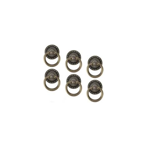6 Vintage-Möbelgriffe, Vintage-Schubladenknöpfe, Schranktürknöpfe, antike Kommodengriffe, Retro-Schubladengriffe aus Zinklegierung und Bronze, Vintage-Möbelgriffe für die Küche, Arm-Crezuo