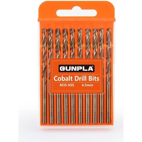 Bohrer M35 HSS Cobalt Spiralbohrer Edelstahl Aluminium 4.5mm 10pcs (1/5)