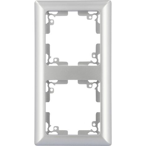 Unitec Abdeckrahmen 2-fach Genua silber Rahmen Blende