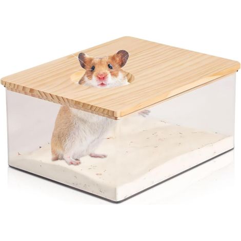 accessoire de douche pour hamsters – Bac à sable acrylique pour hamsters : boîte de bain pour hamste (1/5)