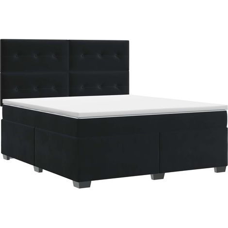 Boxspringbett mit Matratze Schwarz 180 x 200 cm Samt vidaXL (1/5)