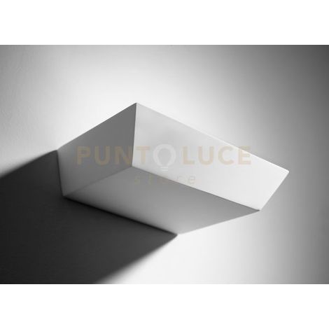 ANCHISE applique a Parete 1 Luce in gesso bianco attacco GX53 l.15x16cm