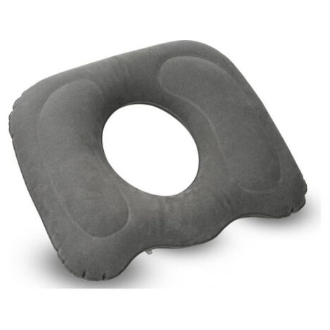 BUNTHAUS Coussin donut gris 45×39 cm, soulagement hémorroïdes et douleurs d’assise, mousse haute densité confortable (1/5)