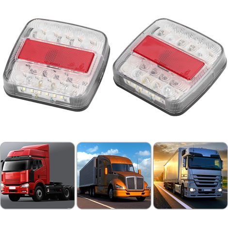 Stück zweifarbige Rückleuchten mit 20 LEDs, 12 V/24 V, für LKW-Anhänger (Weiß) (1/5)