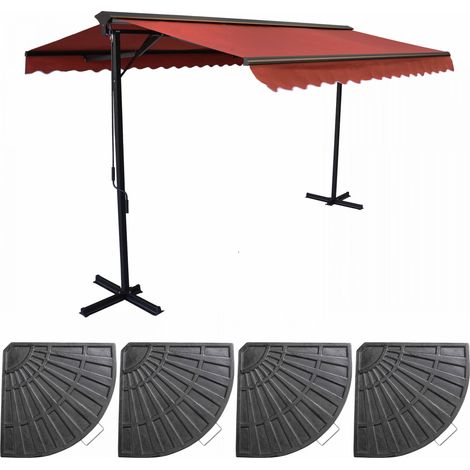 Store double pente 3 x 4m et 4 dalles lestées rouge (1/5)