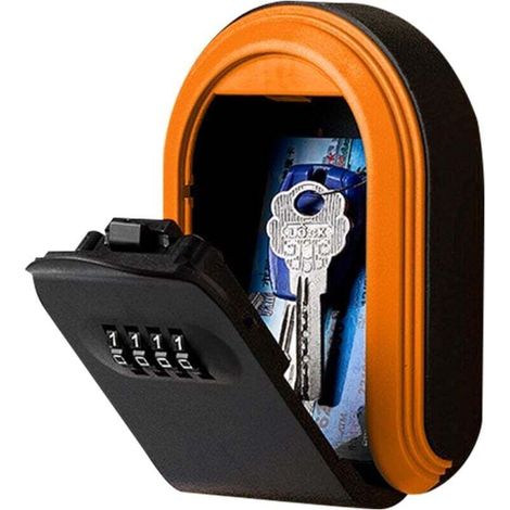 Boîte de rangement pour clés, cache-clés à combinaison sécurisé – Boîte à clé robuste à combinaison de mot de passe à 4 chiffres avec haute capacité pour appartement, garage intérieur et extérieur,de (1/5)
