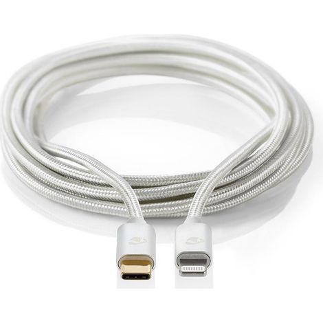 Nedis Lightning Kabel / USB 2.0 / USB-C™ Stecker / Apple Lightning 8-Pin / 480 Mbps / Vergoldet / 2.00 m / Rund / Geflochten / Nylon / Aluminium / Verpackung mit Sichtfenster (1/5)