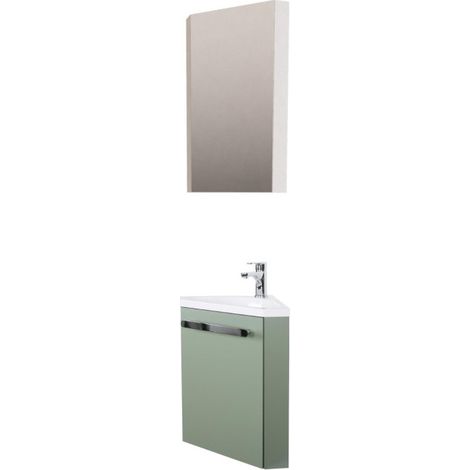 SKINO Eckwaschbecken + Badezimmerschrank